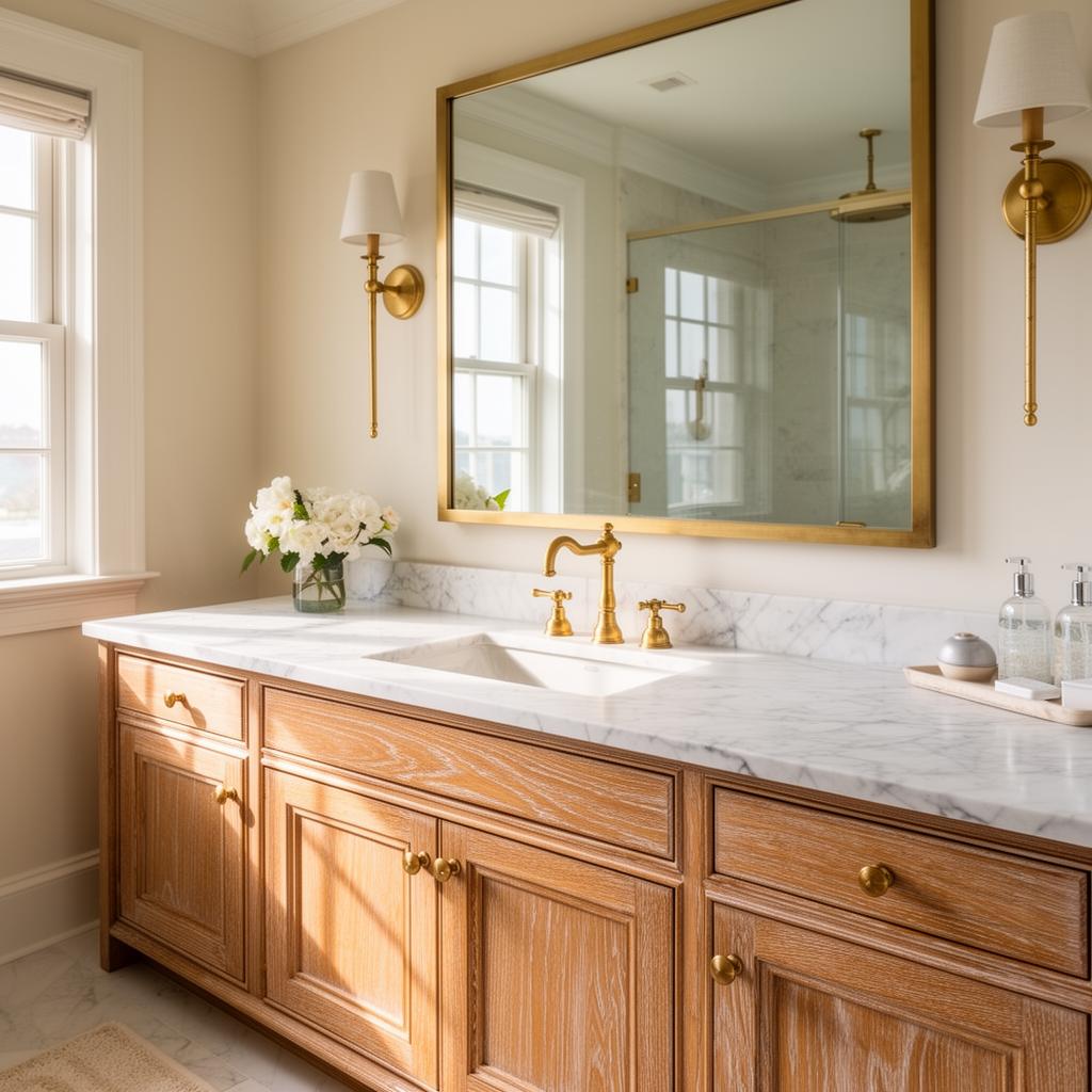 Custom oak vanity